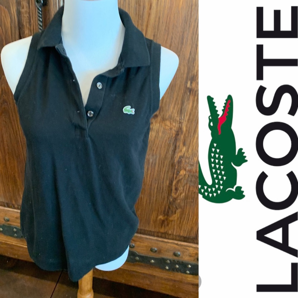 Lacoste classic black tank! Size 6 (38)